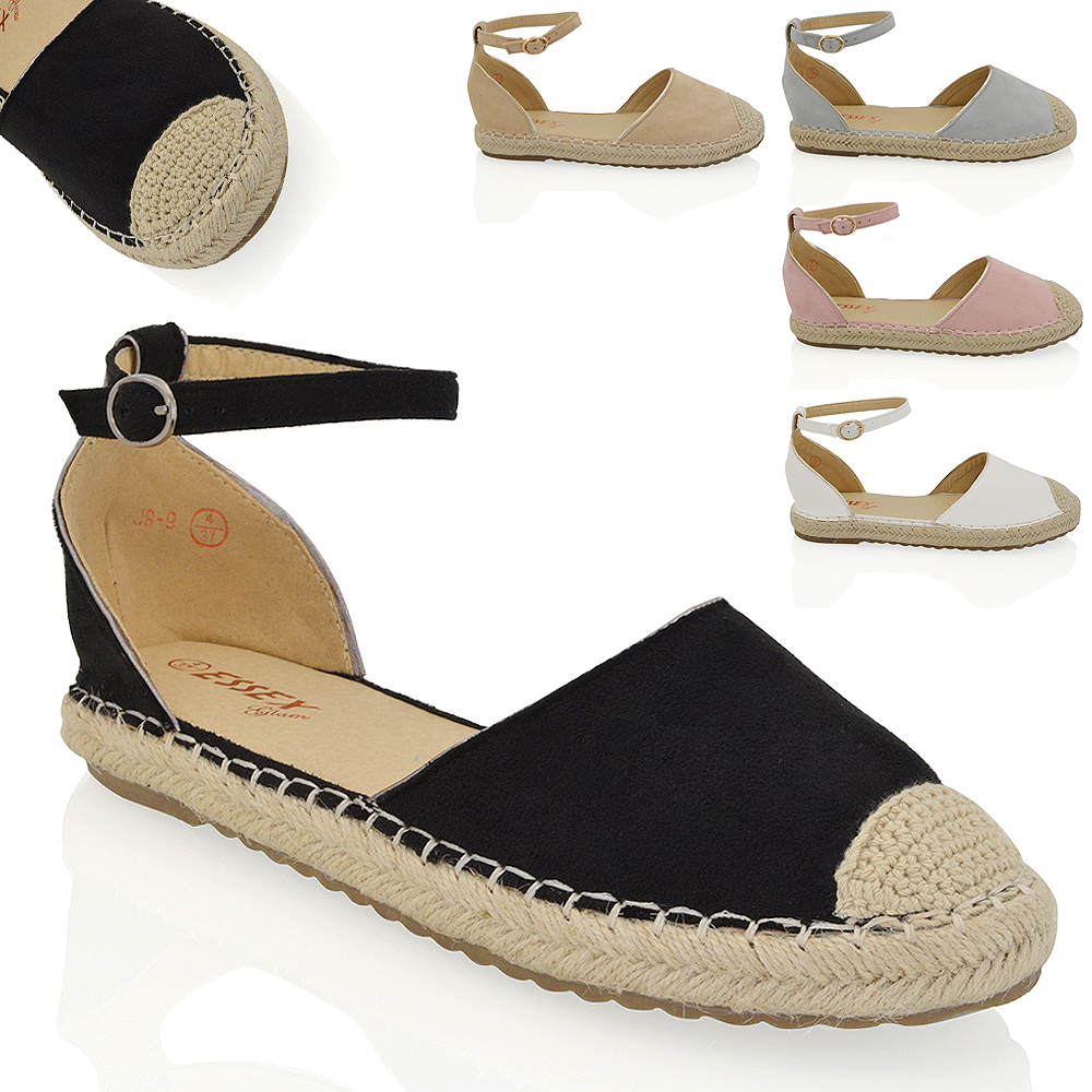 flat ankle strap espadrilles